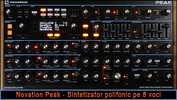 Novation Peak - Sintetizator polifonic pe 8 voci, cu 3 oscilatoare